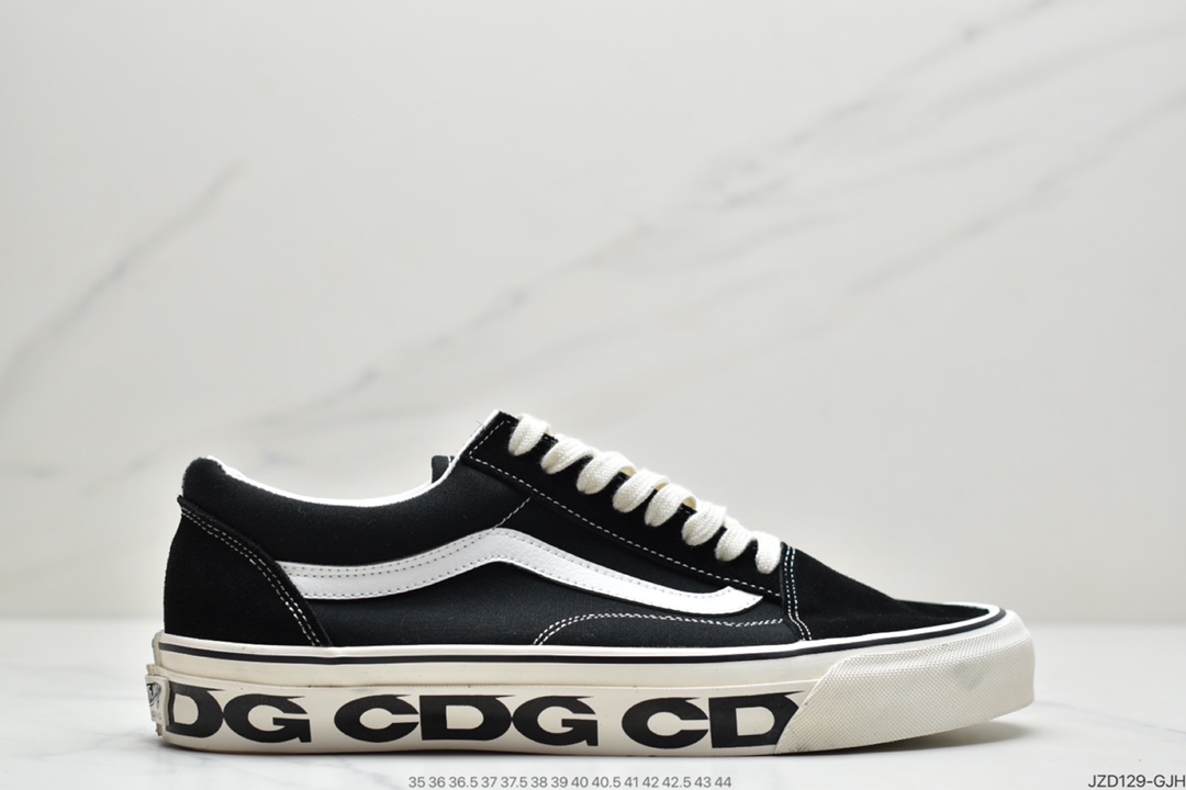 140 Vans范斯CDG联名女鞋OG Old Skool LX黑白帆布鞋休闲限定滑板鞋男