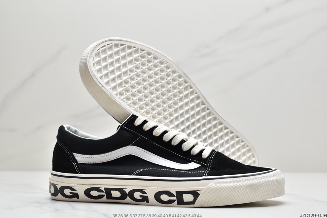 140 Vans范斯CDG联名女鞋OG Old Skool LX黑白帆布鞋休闲限定滑板鞋男