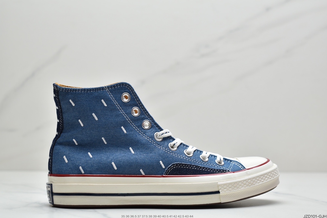 140 匡威Converse Chuck 70s 牛仔电绣清新的色彩 春季的百搭神鞋牛仔电绣高低帮休闲板鞋  171065C