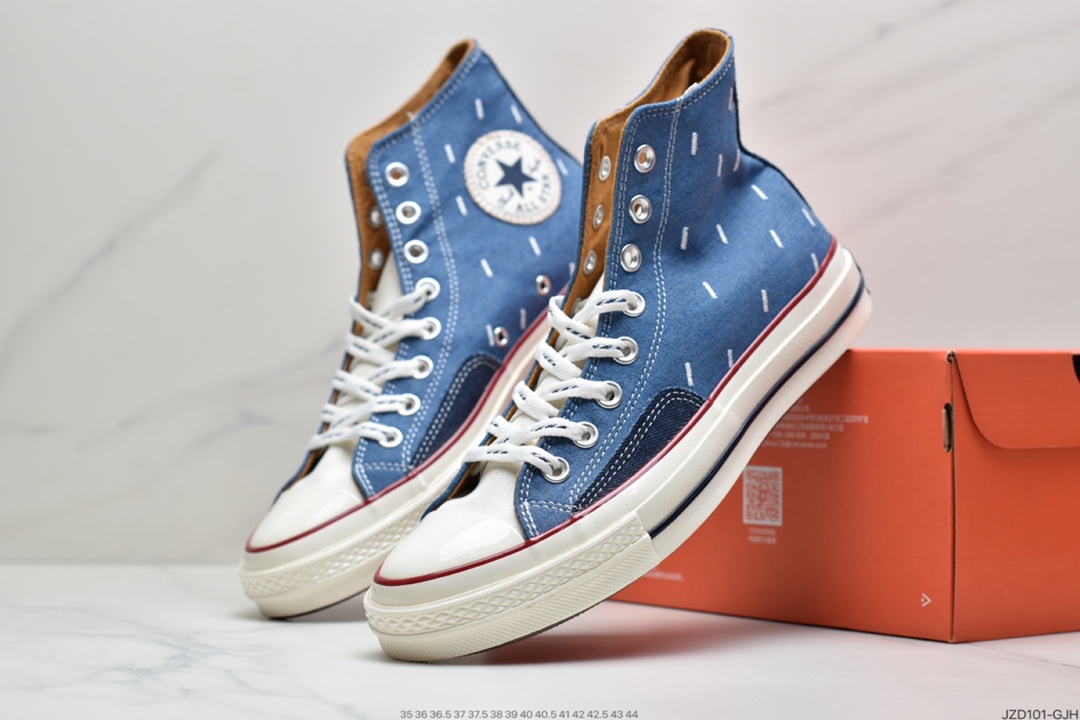 140 匡威Converse Chuck 70s 牛仔电绣清新的色彩 春季的百搭神鞋牛仔电绣高低帮休闲板鞋  171065C