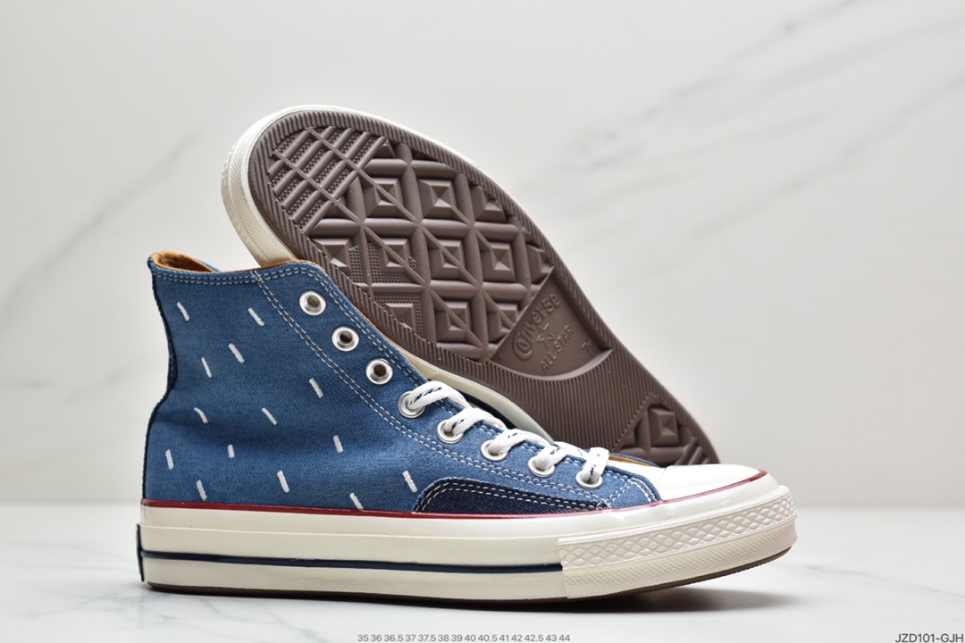 140 匡威Converse Chuck 70s 牛仔电绣清新的色彩 春季的百搭神鞋牛仔电绣高低帮休闲板鞋  171065C