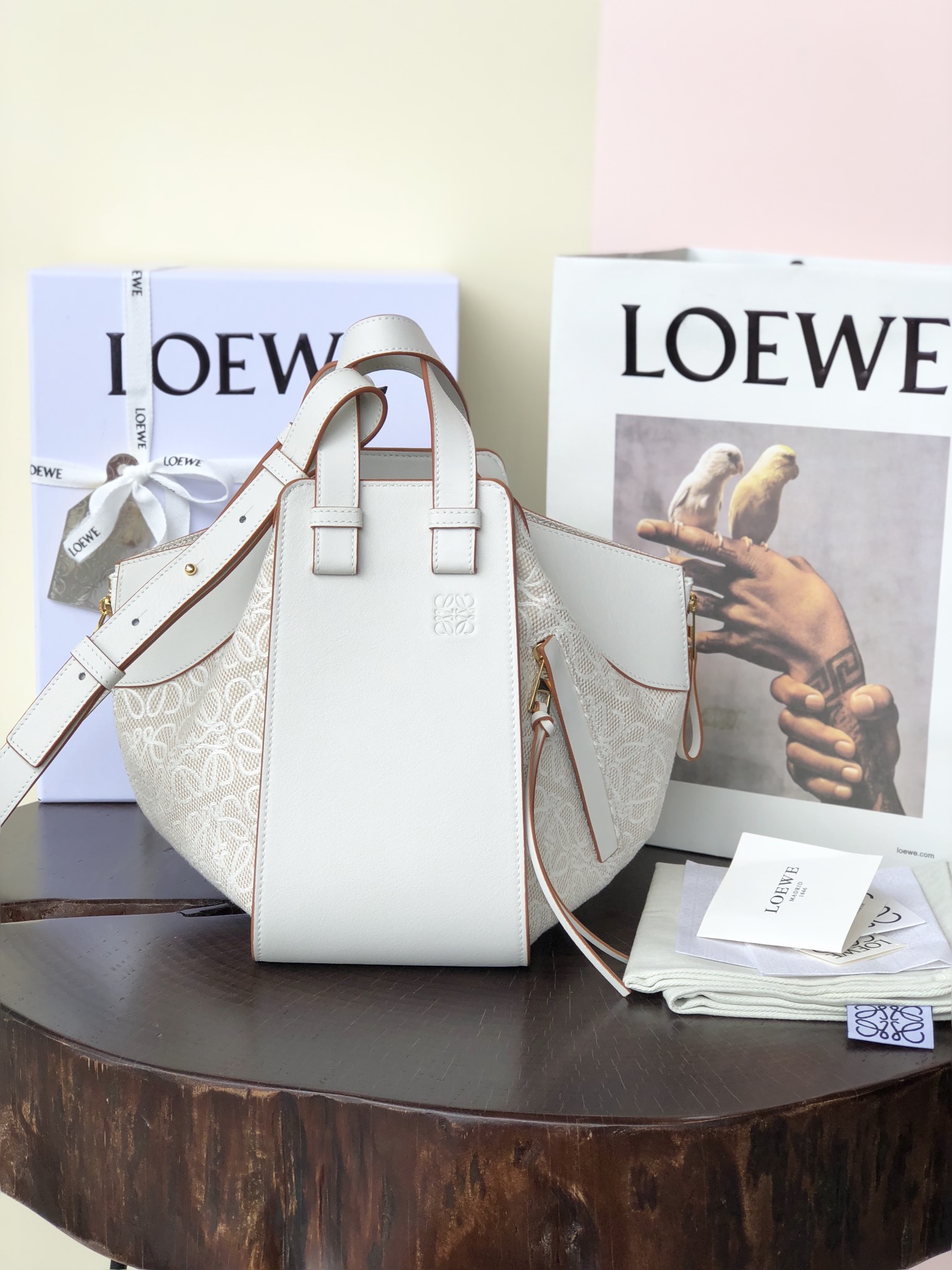 Loewe Hammock Bags Handbags Canvas Cotton Cowhide