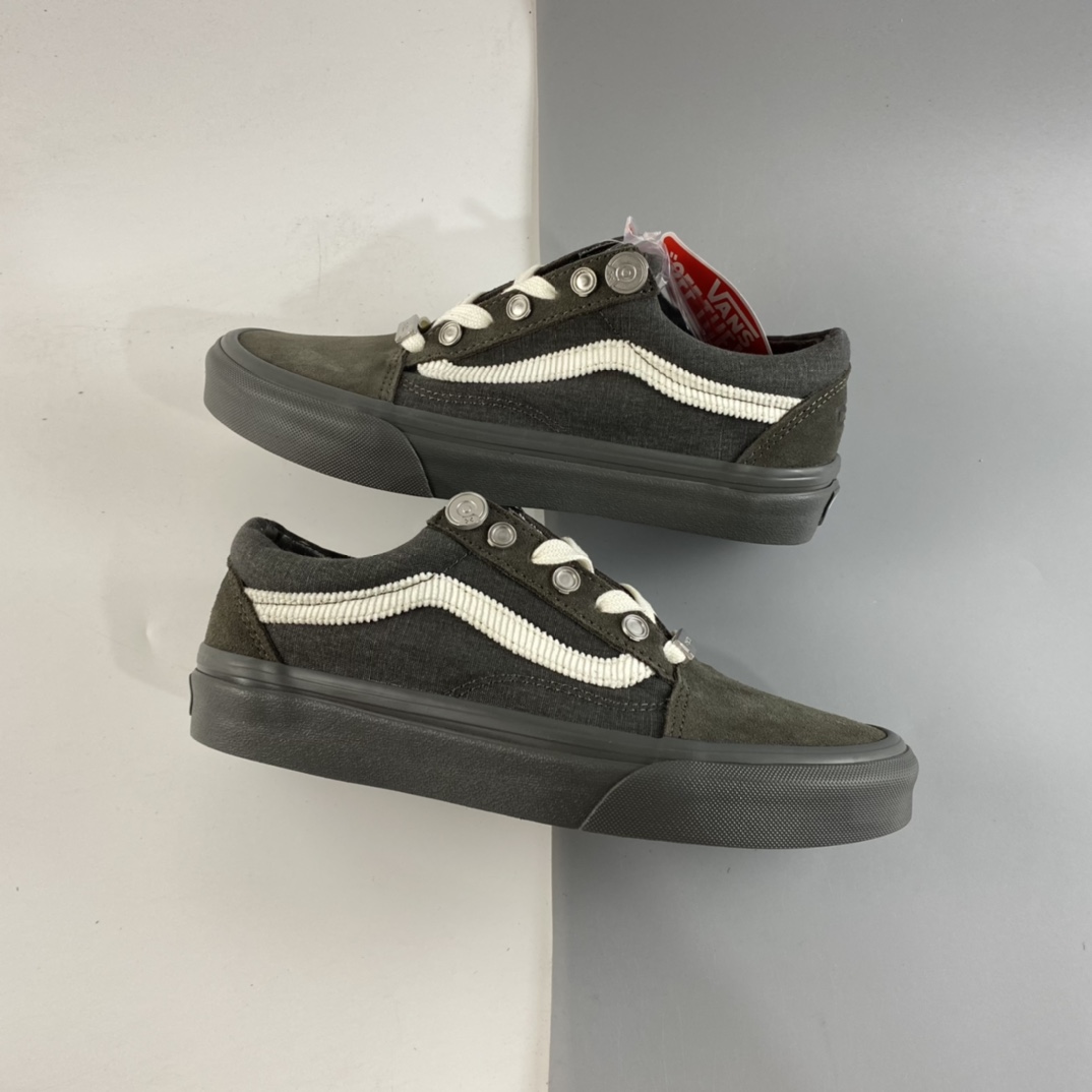 P190 C2H4 x Vans Old Skool ”RelicStone”联名款深灰色低帮休闲板鞋 VN0A5AO92YD