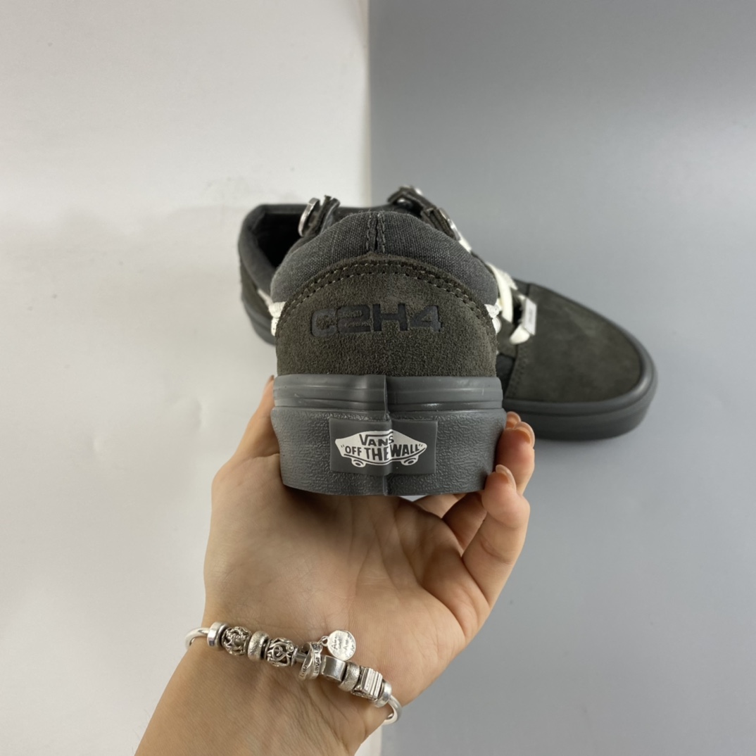 P190 C2H4 x Vans Old Skool ”RelicStone”联名款深灰色低帮休闲板鞋 VN0A5AO92YD