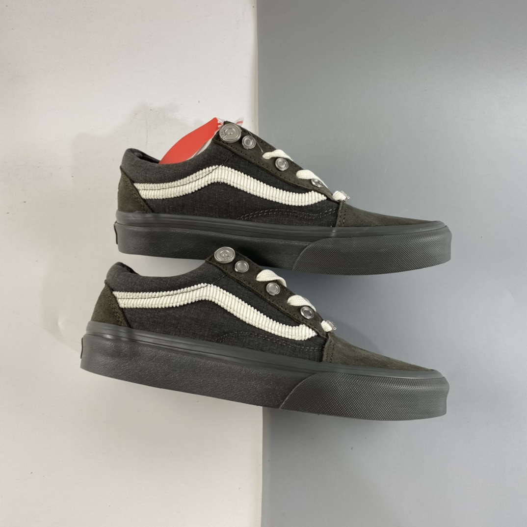 P190 C2H4 x Vans Old Skool ”RelicStone”联名款深灰色低帮休闲板鞋 VN0A5AO92YD