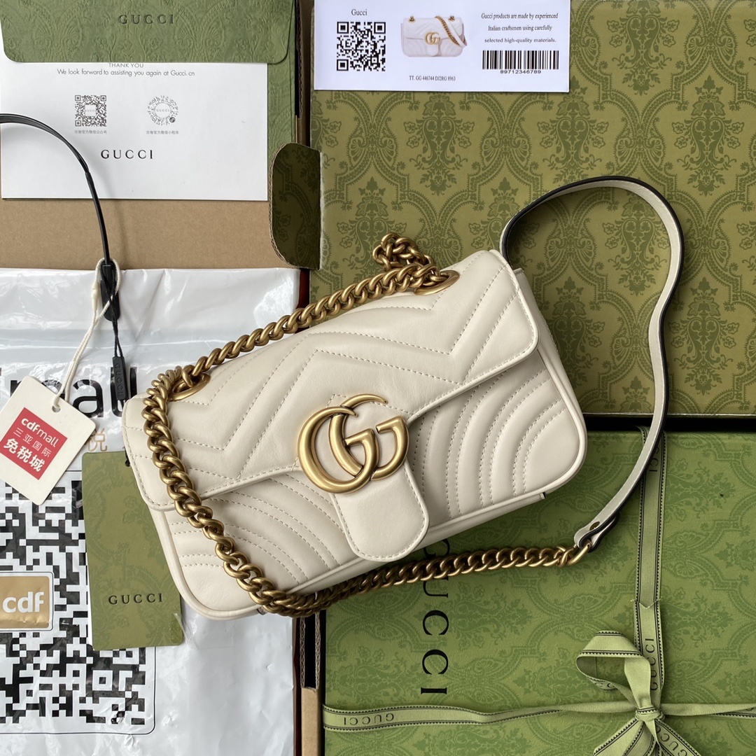 原厂皮配Cdfmall三亚免税店手提袋GGMarmont系列经典之王销售王正品原厂皮#446744尺寸2