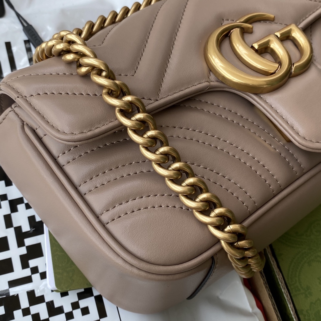 原厂皮配Cdfmall三亚免税店手提袋GGMarmont系列经典之王销售王正品原厂皮#446744尺寸2