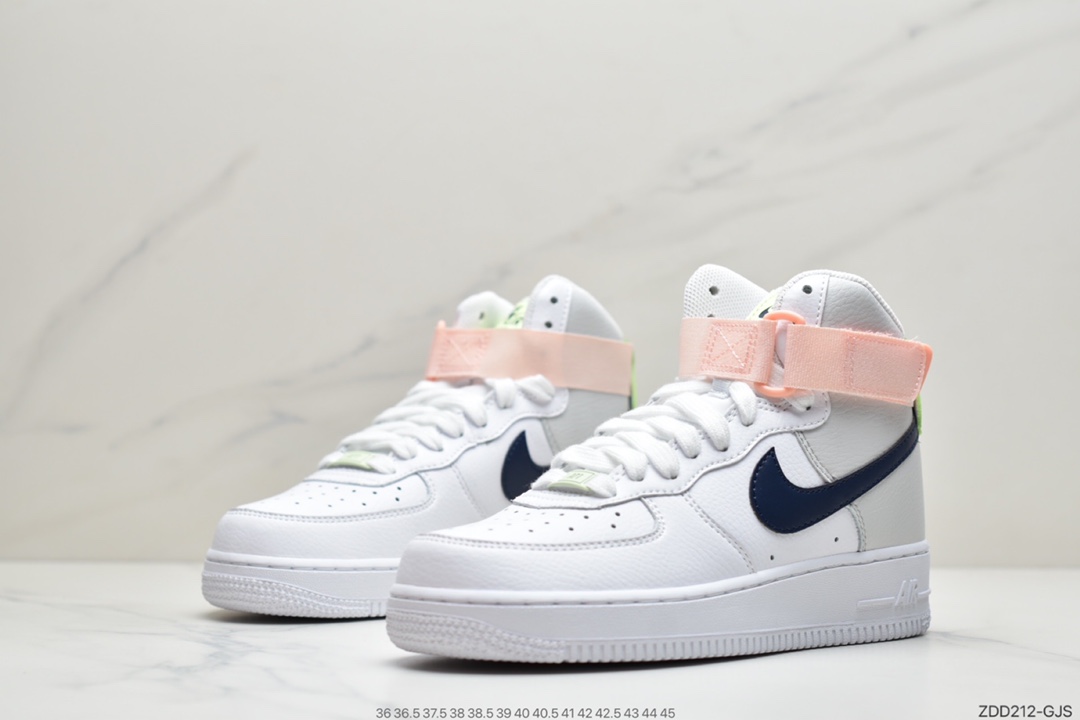 230 Air Force 1 Mid “梦巴黎中帮”  白 淡粉 黑 高帮拼接 334031-117