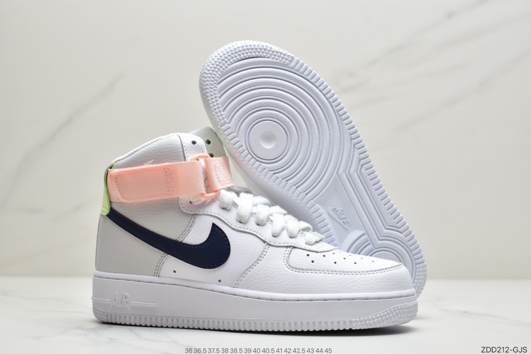 230 Air Force 1 Mid “梦巴黎中帮”  白 淡粉 黑 高帮拼接 334031-117