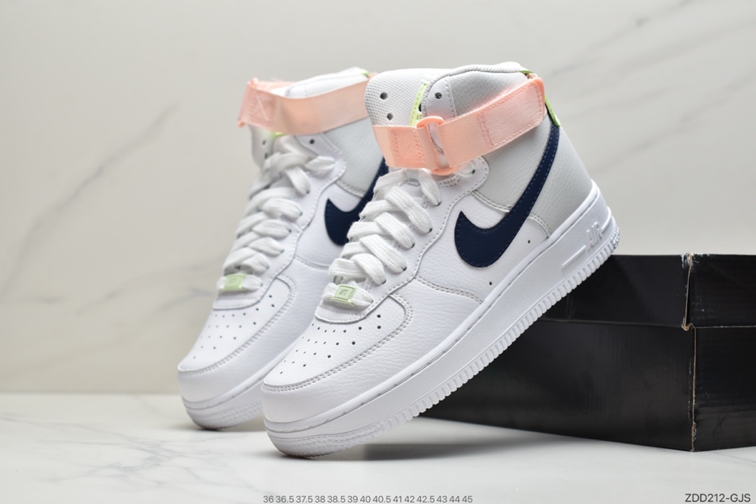 230 Air Force 1 Mid “梦巴黎中帮”  白 淡粉 黑 高帮拼接 334031-117