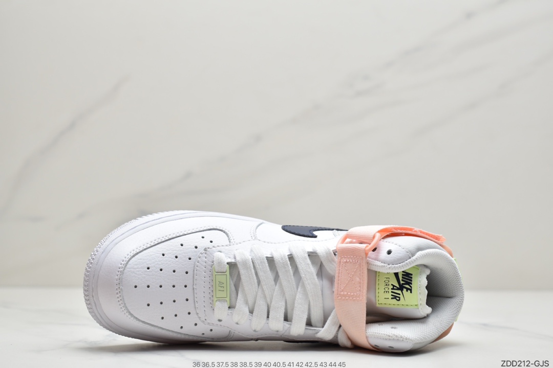 230 Air Force 1 Mid “梦巴黎中帮”  白 淡粉 黑 高帮拼接 334031-117