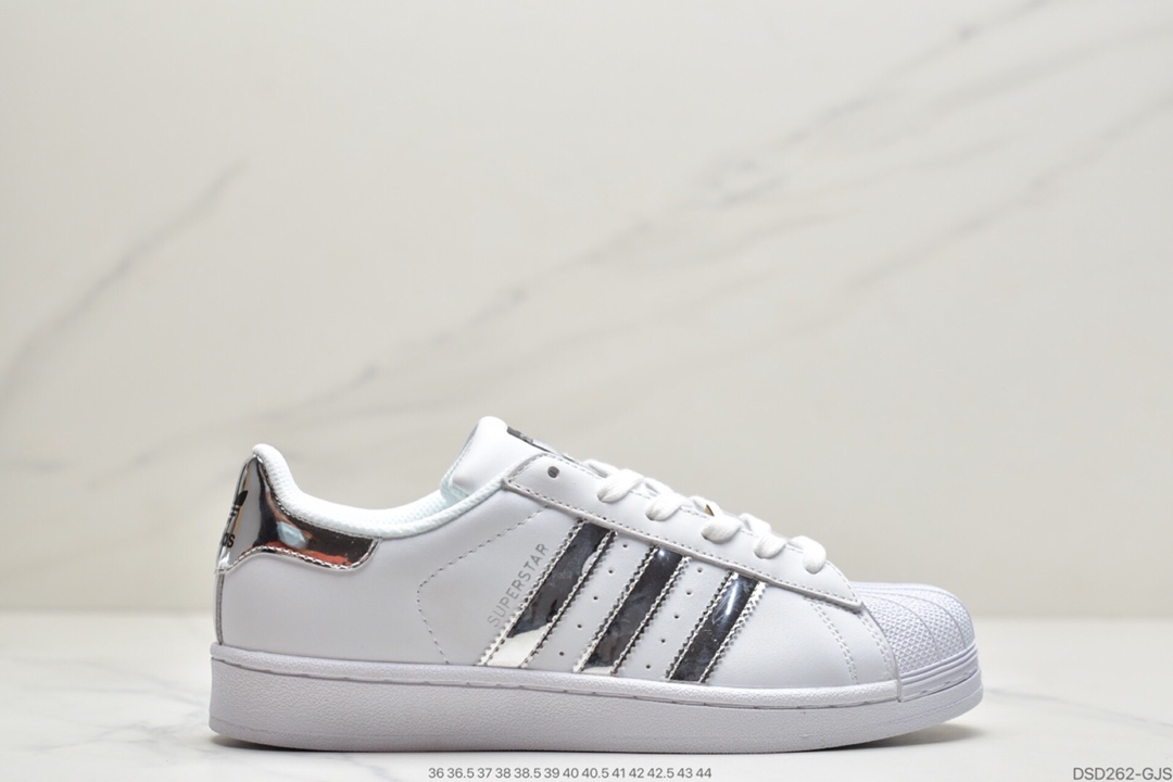 100 阿迪达斯Adidas Superstar W 贝壳头 仿头层 软蓝底休闲板鞋