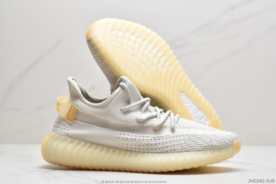 190 联乘侃爷Kanye West x Adidas Yeezy Boost 350 V2”Light”百搭轻便爆米花中底休闲运动慢跑鞋GY3438