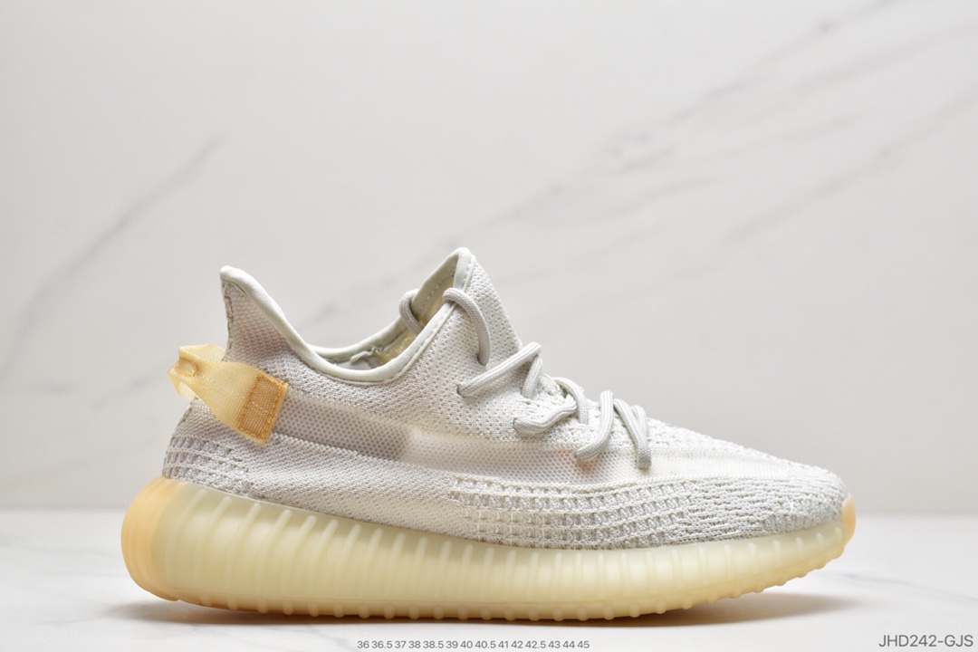 190 联乘侃爷Kanye West x Adidas Yeezy Boost 350 V2”Light”百搭轻便爆米花中底休闲运动慢跑鞋GY3438