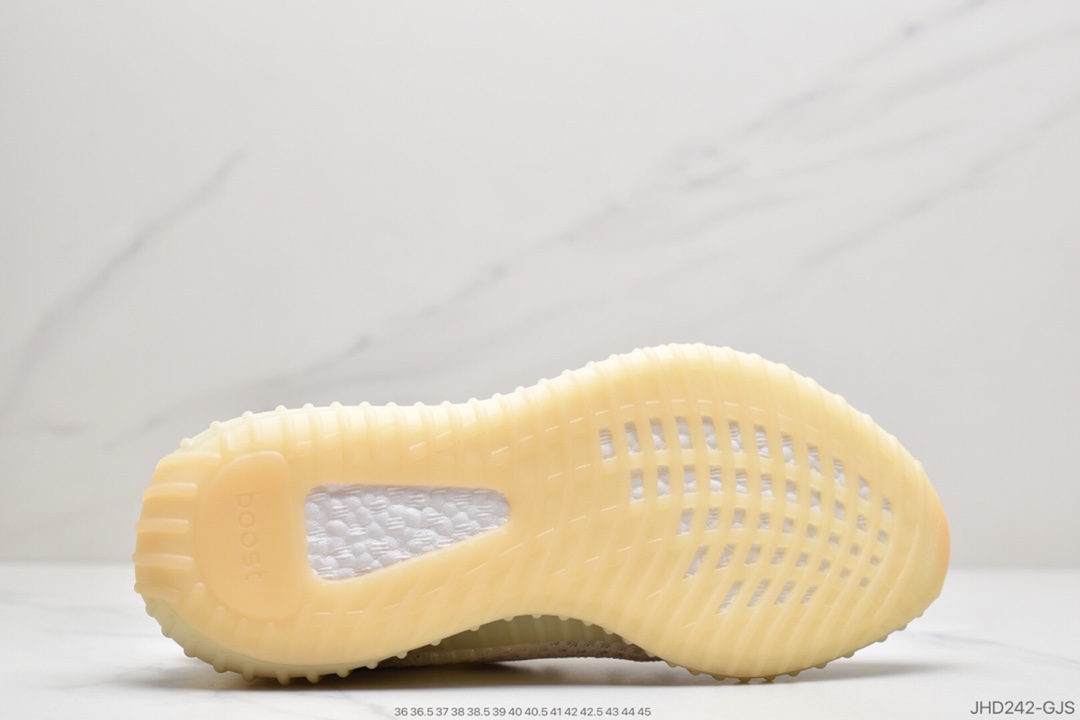 190 联乘侃爷Kanye West x Adidas Yeezy Boost 350 V2”Light”百搭轻便爆米花中底休闲运动慢跑鞋GY3438