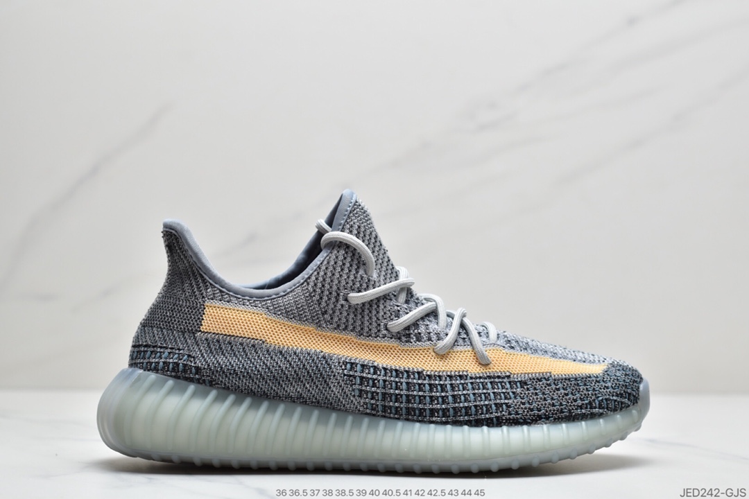 150 adidas YEEZY BOOST 350 V2 “Ash Blue” 蓝色水洗丹宁 百搭轻便爆米花中底休闲运动慢跑鞋GY7657