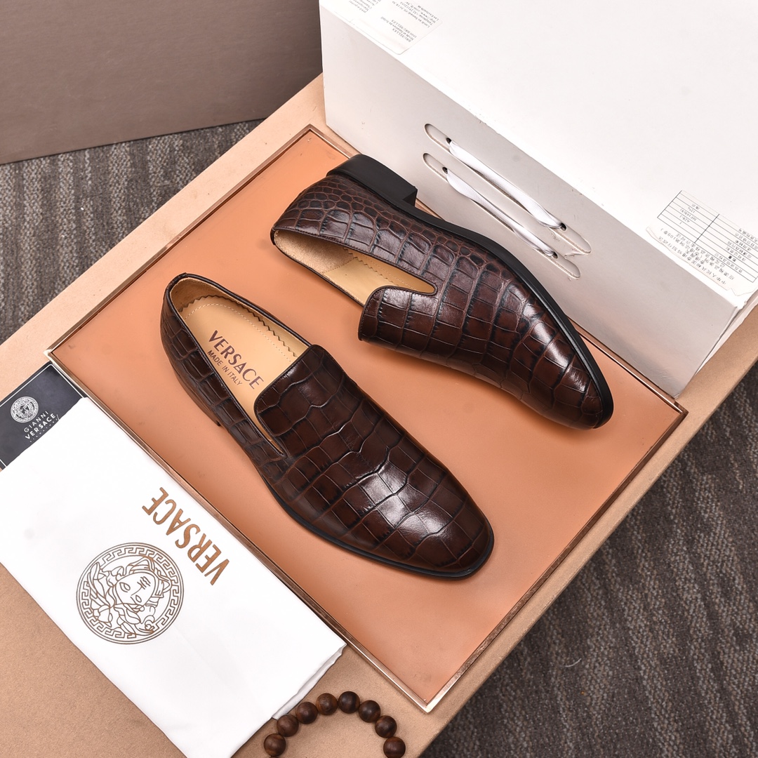 Versace Style Leather Men's Shoes Lookbook Reference image 2