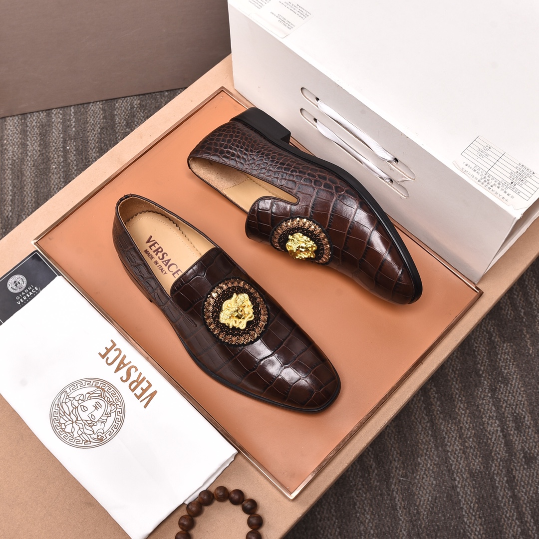 Versace Style Leather Men's Shoes Lookbook Reference image 2