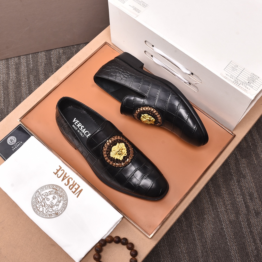 Versace Style Leather Men's Shoes Lookbook Reference image 2