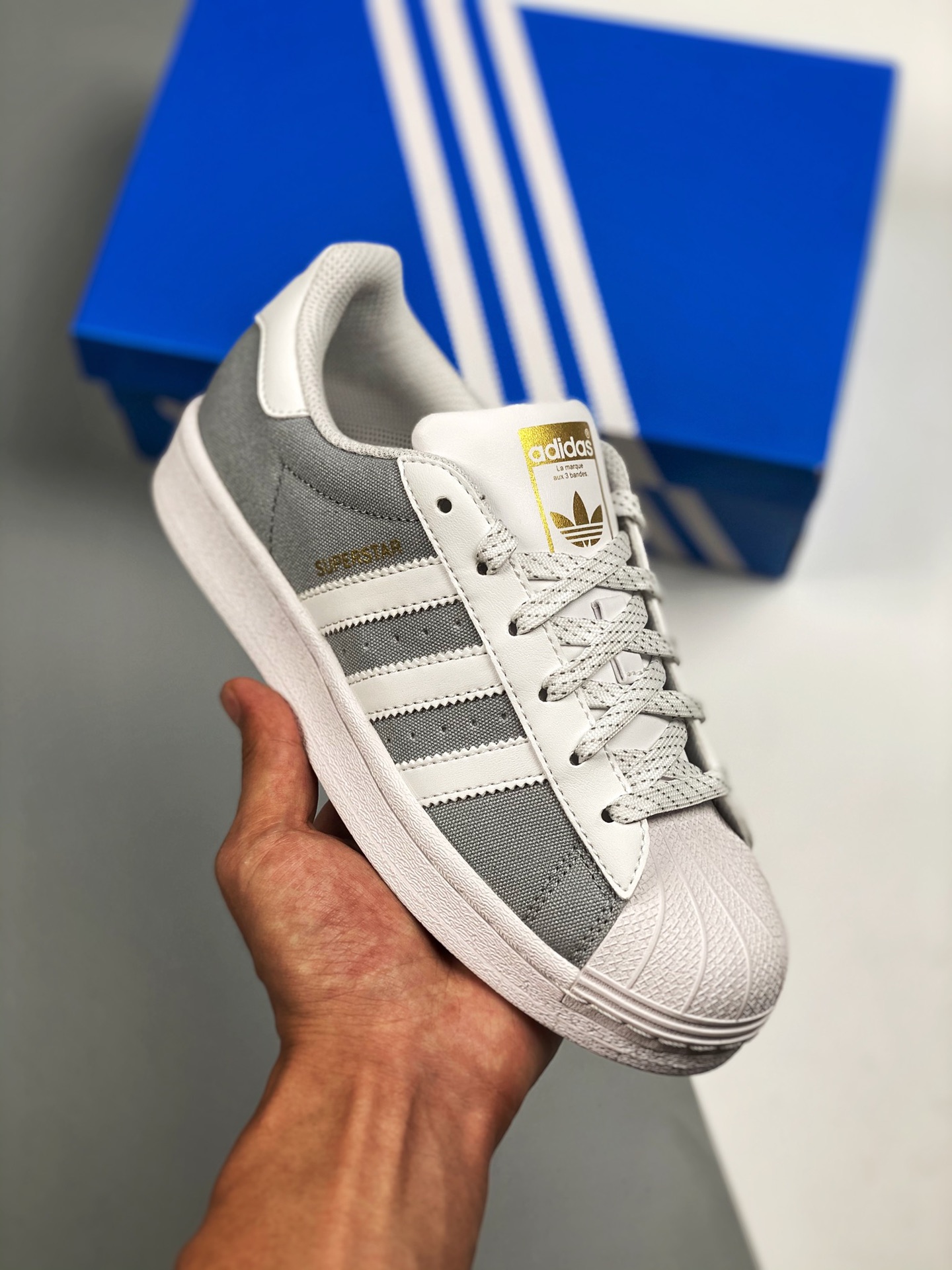AD Superstar White Gray Shell Head Sports Classic versatile board shoes New colorway uses new Ortholite insol…