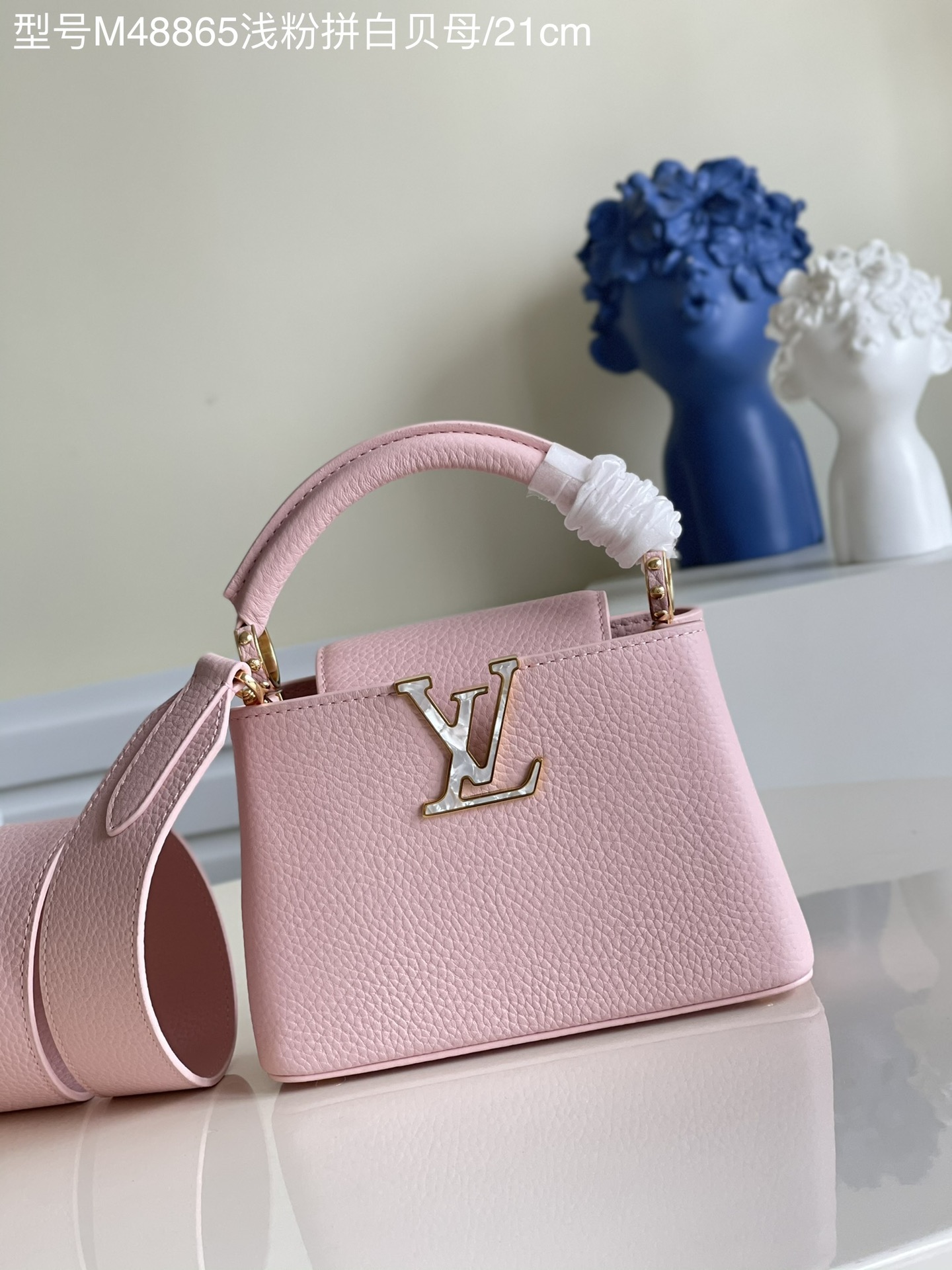 Louis Vuitton LV Capucines Bags Handbags Light Pink White Taurillon Snake Skin Mini M48865