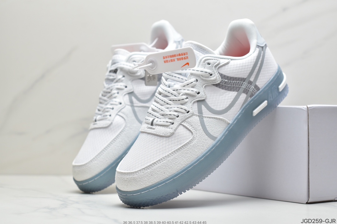 180 耐克Nike Air Force 1 React QS 解析冰蓝Light Bone 冰块 CQ8879-100