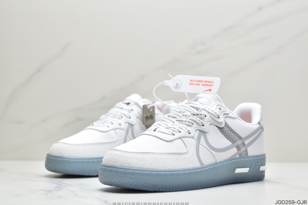 180 耐克Nike Air Force 1 React QS 解析冰蓝Light Bone 冰块 CQ8879-100