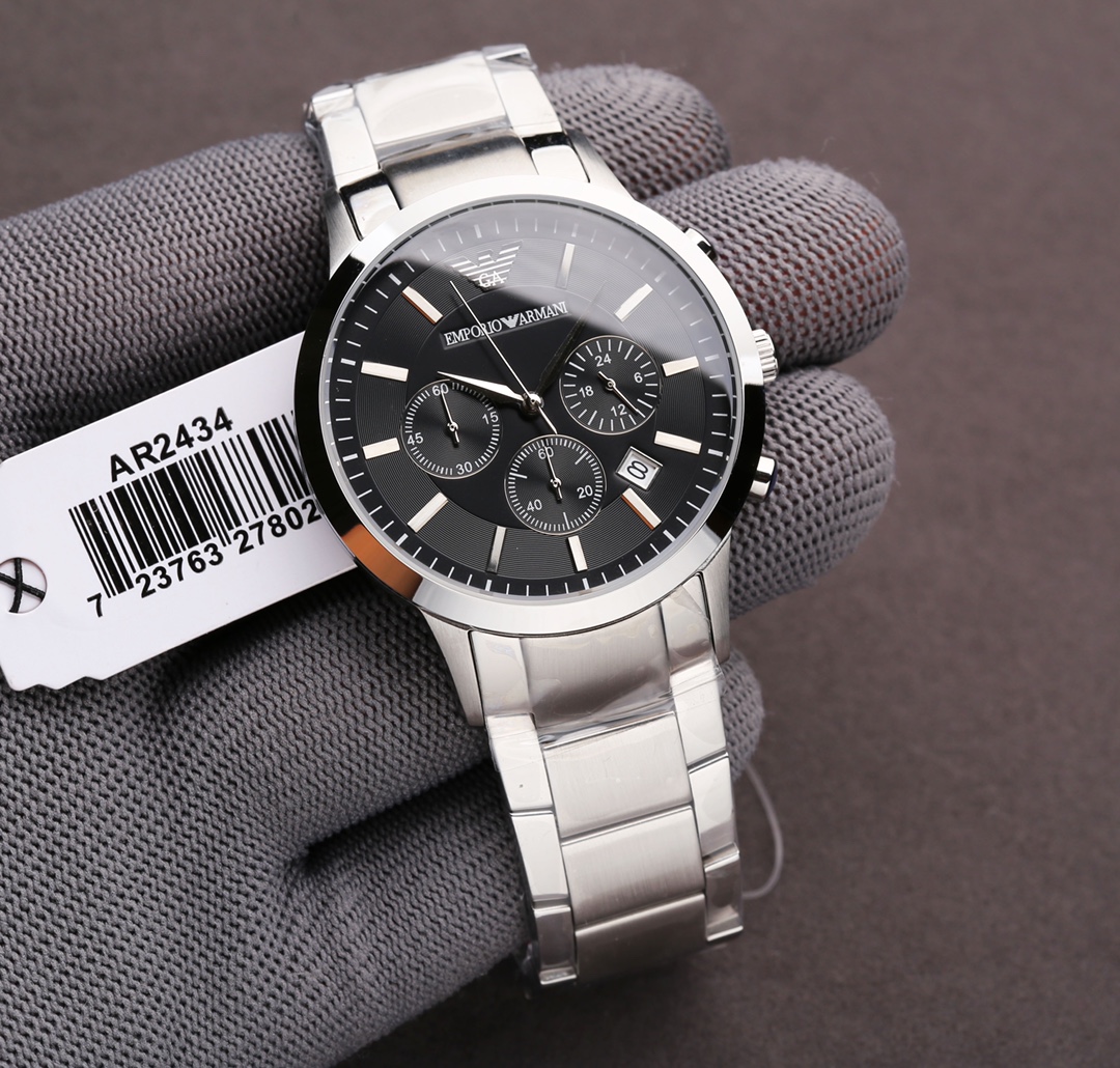 Emporio Armani Men's AR2434 Stainless Steel Chronograph Watch, 43mm 2 i1624076965 7135 0