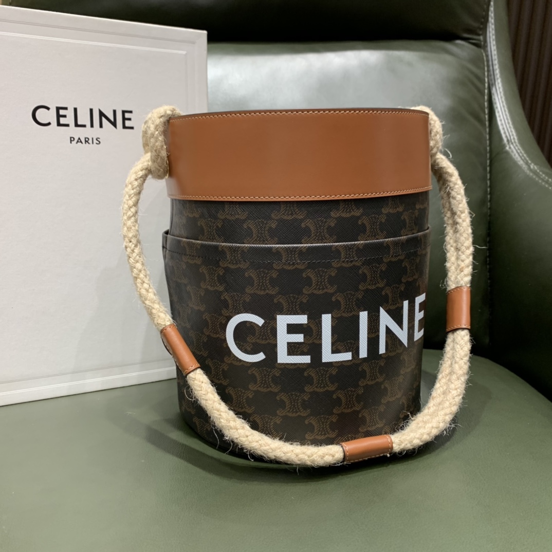 Celine Bucket麻绳水桶包 196272