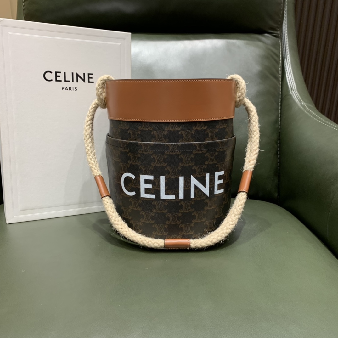 Celine Bucket麻绳水桶包 196272