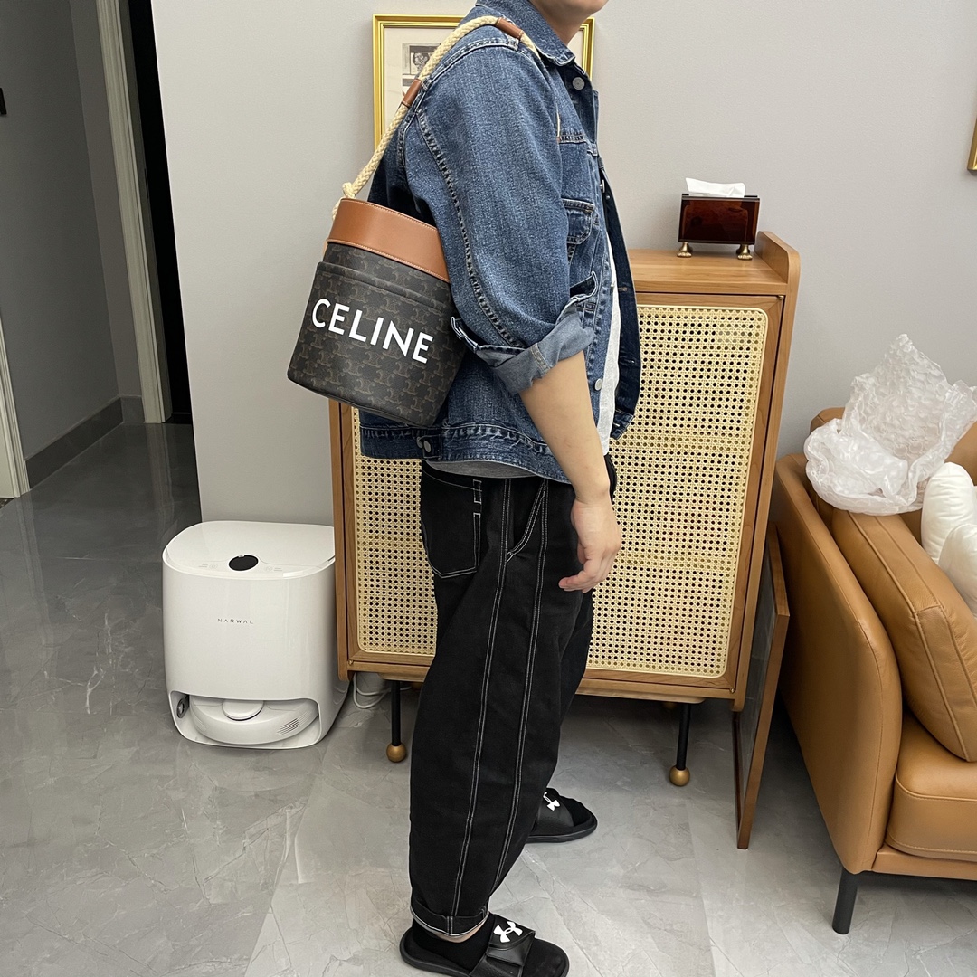 Celine Bucket麻绳水桶包 196272