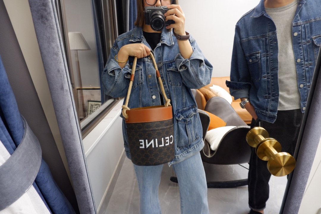 Celine Bucket麻绳水桶包 196272