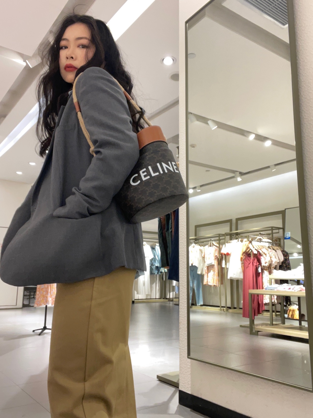 Celine Bucket麻绳水桶包 196272