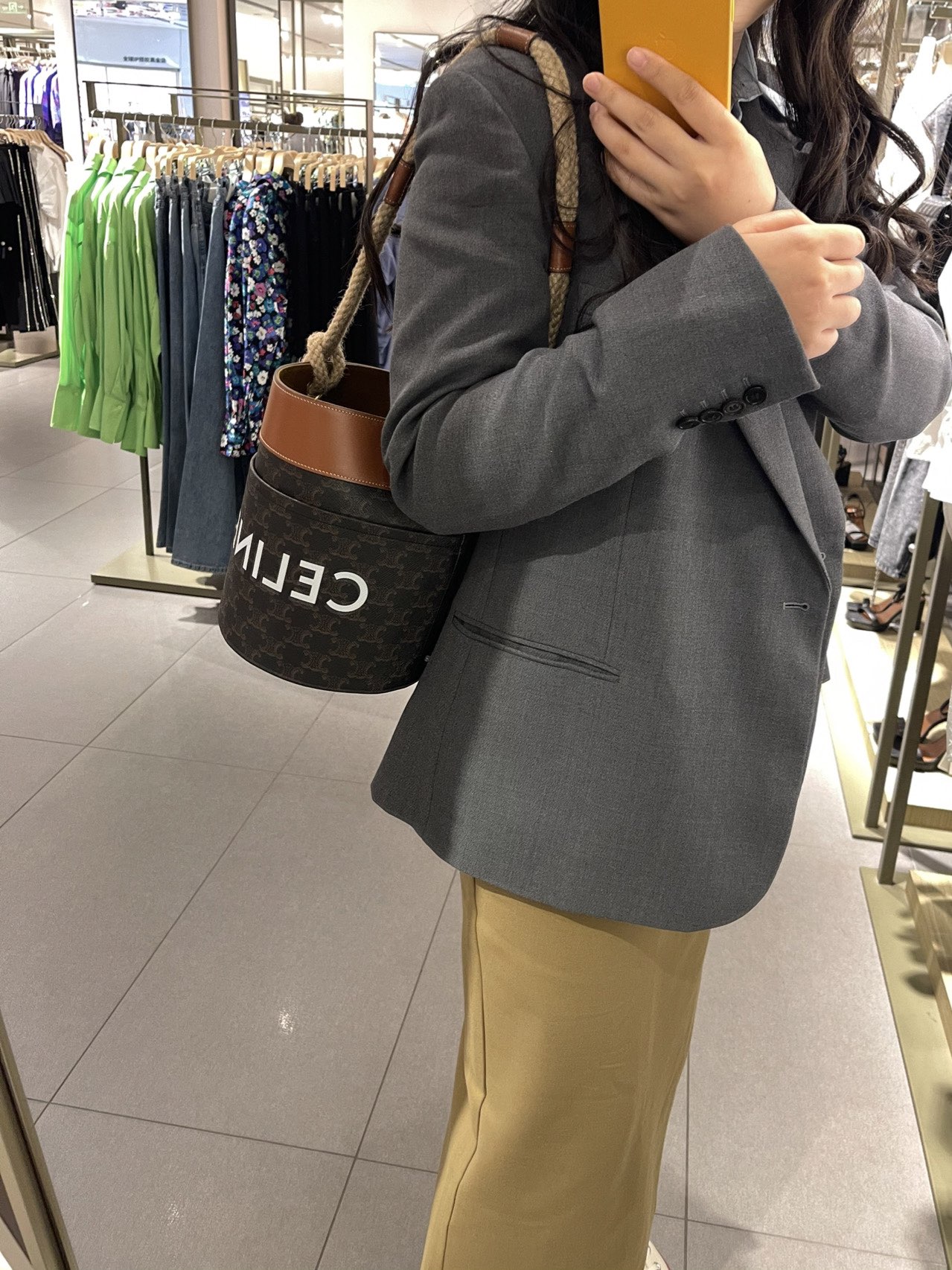 Celine Bucket麻绳水桶包 196272