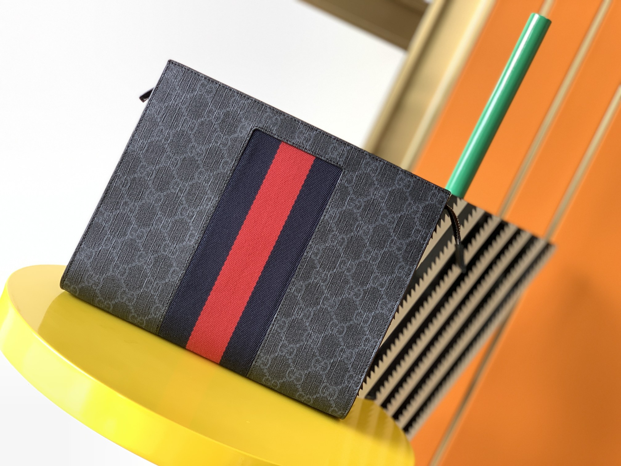 GUCCI 手包 提花条纹 复古运动风