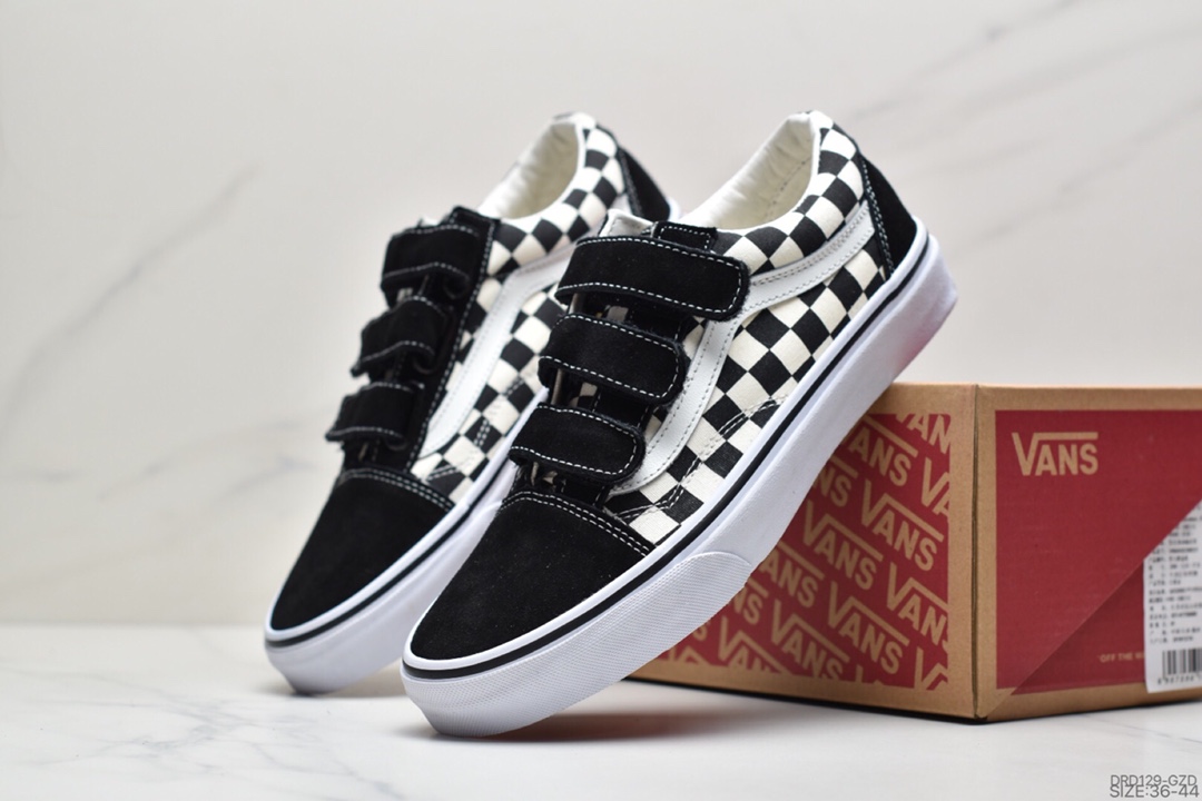 110 万斯Vans Old Skool 万斯魔术贴系列经典黑低帮板鞋 VN0A3D29OIU