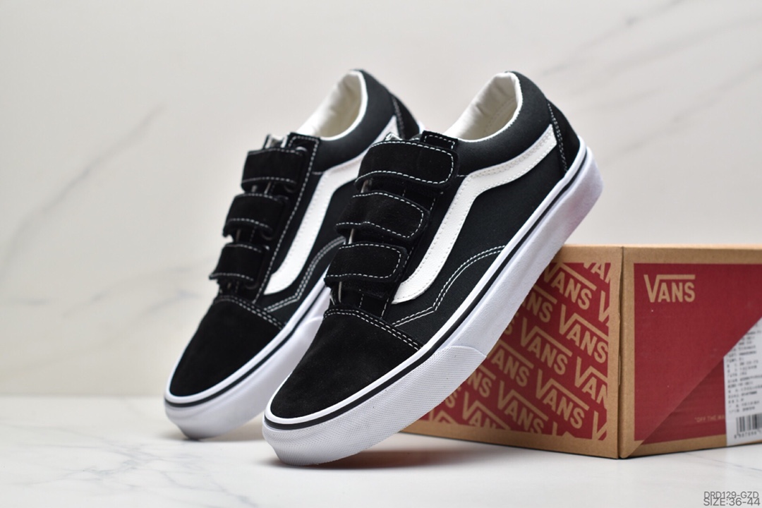 110 万斯Vans Old Skool 万斯魔术贴系列经典黑低帮板鞋 VN0A3D29OIU