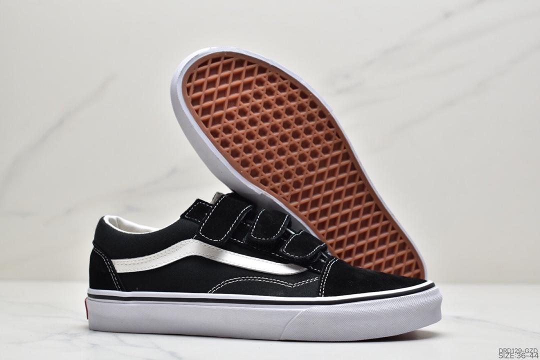 110 万斯Vans Old Skool 万斯魔术贴系列经典黑低帮板鞋 VN0A3D29OIU