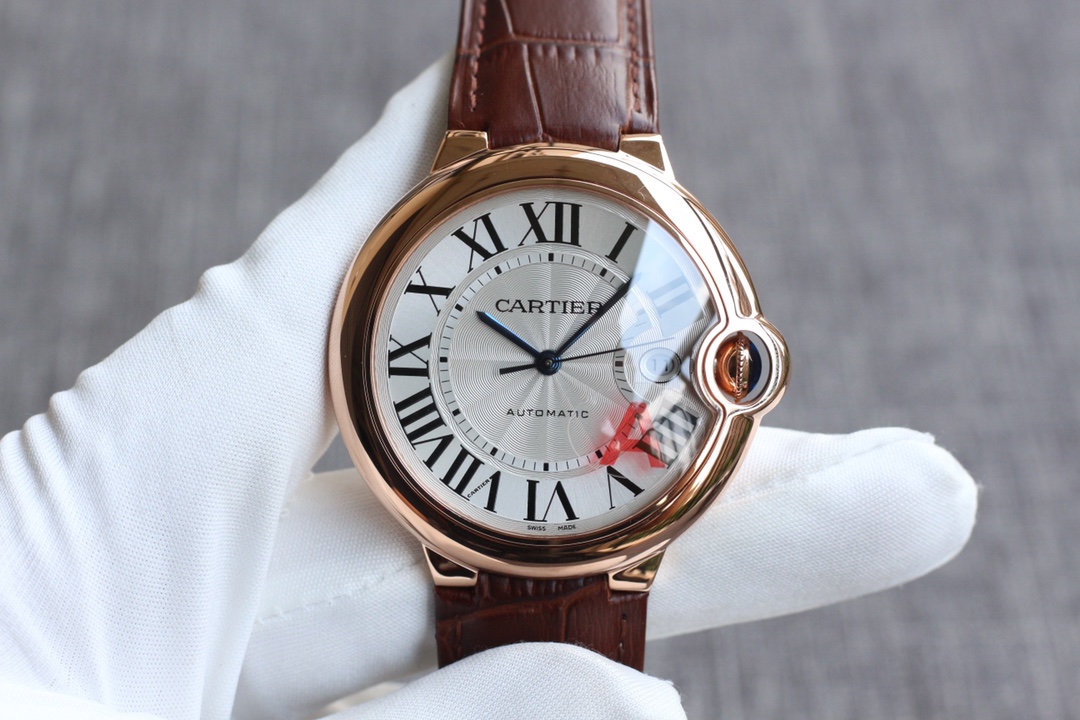 Cartier Globo Azul 42mm Correa Oro Rosa Mecánico