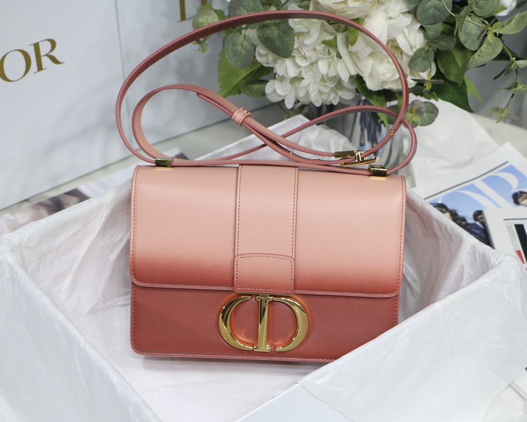 Dior 30 Montaigne градиентно-розовая сумка с клапаном и съёмным ремнём