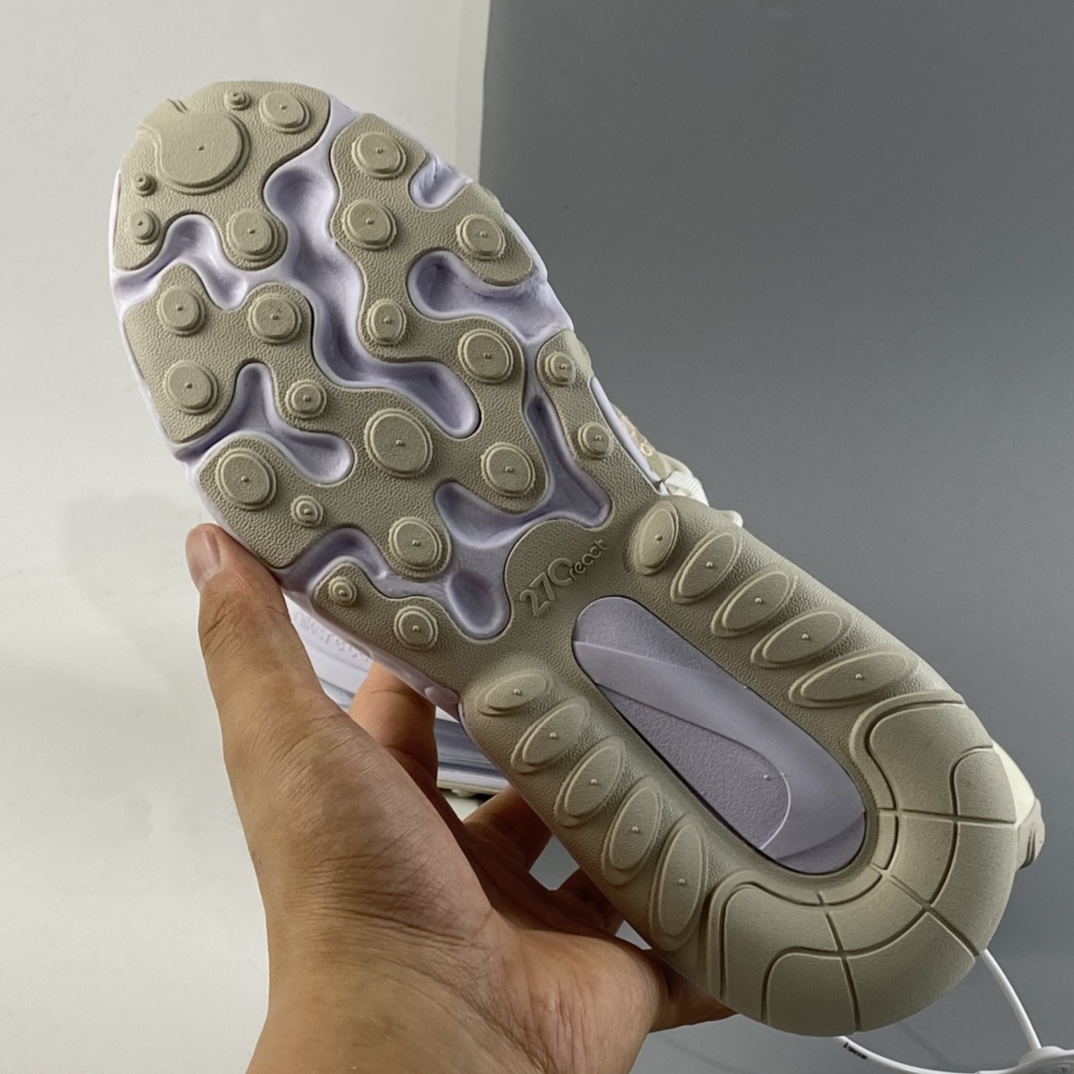 P160 Nike Air Max 270 React 新款 高频网面机能半掌气垫缓震跑步鞋 CV8815-100