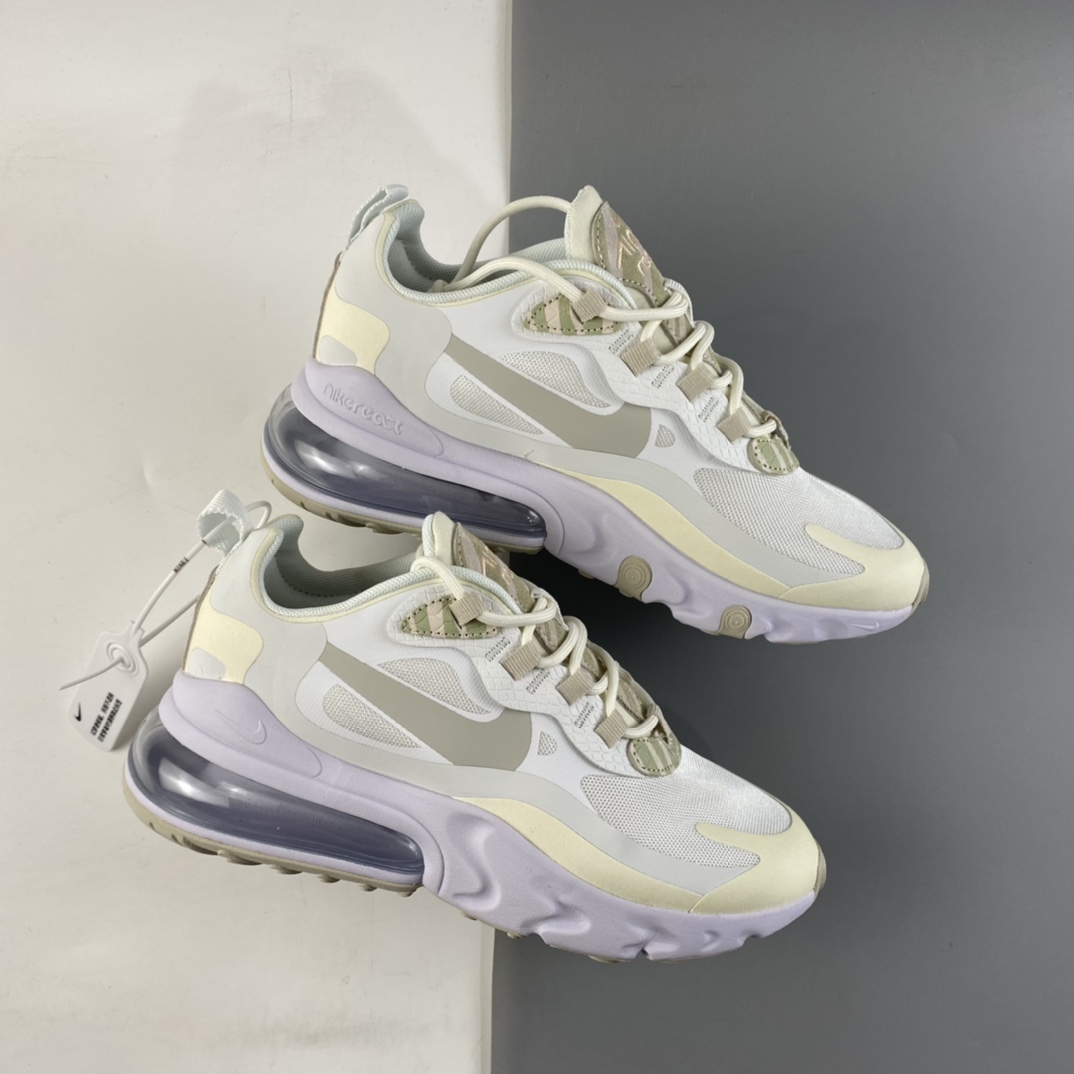 P160 Nike Air Max 270 React 新款 高频网面机能半掌气垫缓震跑步鞋 CV8815-100