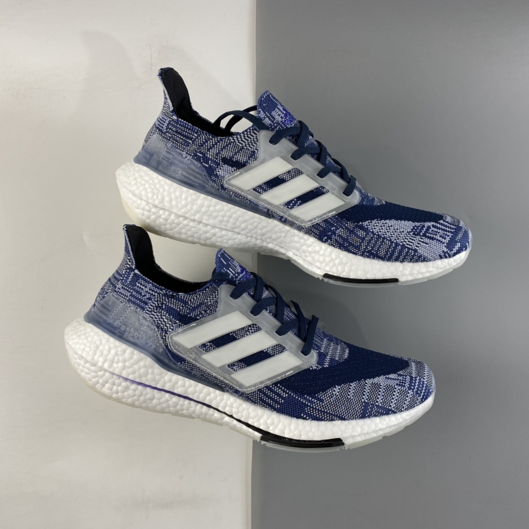 P200 AD UltraBoost 21 加厚爆米花袜套式针织鞋面休闲运动慢跑鞋 FX7729