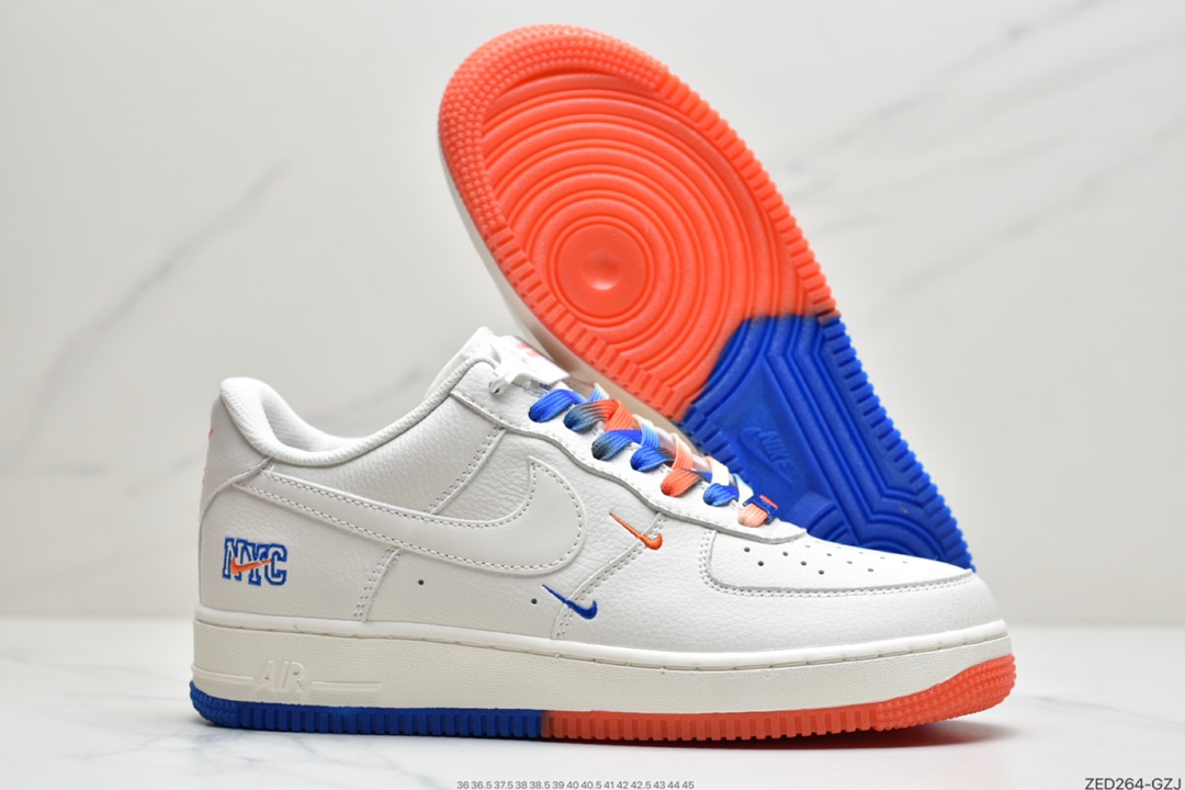 260 耐克Nike Air Force 1 Low ’07 “米蓝橙”纽约城市限定低帮空军一号休闲板鞋  CT1989-105