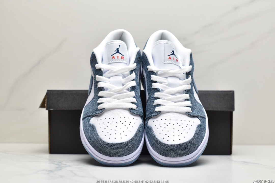 190 Nike Air Jordan 1 Retro Low”CA Denim/White-Sport Red”AJ1乔丹一代低帮经典复古文化休闲运动篮球鞋“丹宁牛仔315921-141