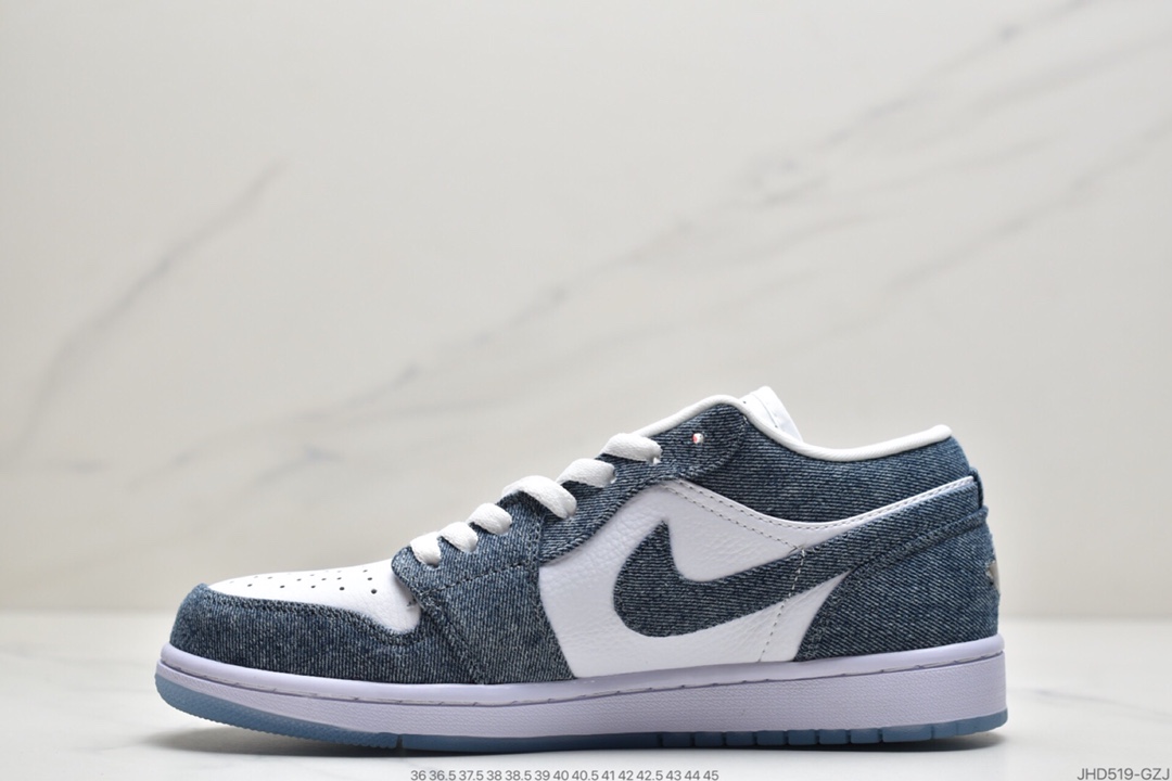190 Nike Air Jordan 1 Retro Low”CA Denim/White-Sport Red”AJ1乔丹一代低帮经典复古文化休闲运动篮球鞋“丹宁牛仔315921-141