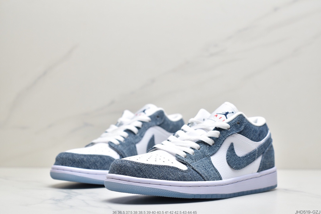 190 Nike Air Jordan 1 Retro Low”CA Denim/White-Sport Red”AJ1乔丹一代低帮经典复古文化休闲运动篮球鞋“丹宁牛仔315921-141