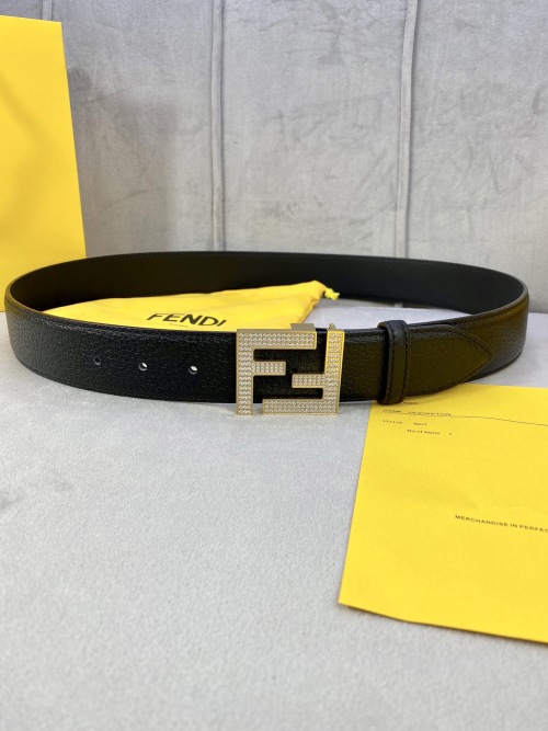 Fendi Wild Boar Leather Belt with Rhinestone FF Buckle, 4.0cm Width 1 Fendi Wild Boar Leather Belt with Rhinestone FF Buckle, 4.0cm Width