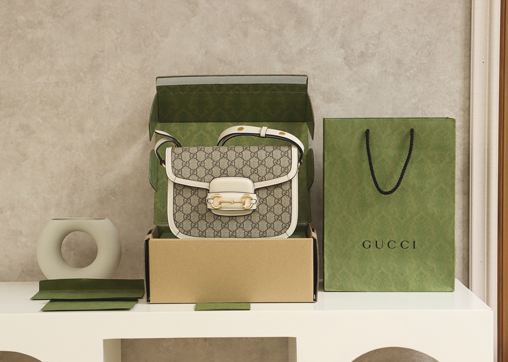 Gucci Horsebit 1955马鞍包 602204白色