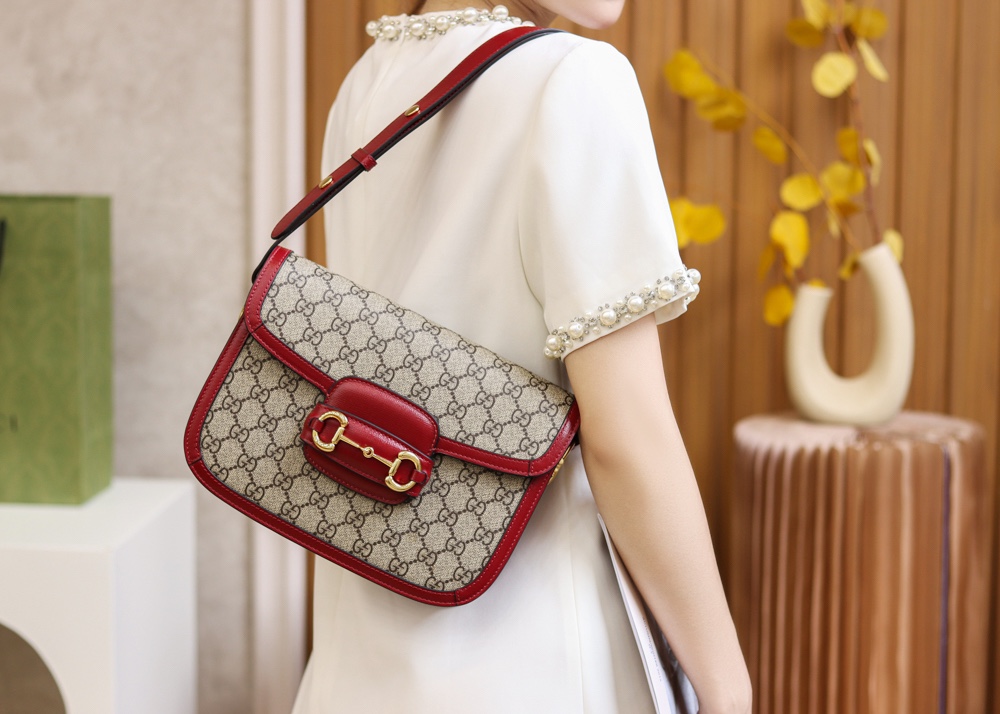 Gucci Horsebit 1955马鞍包 602204红色